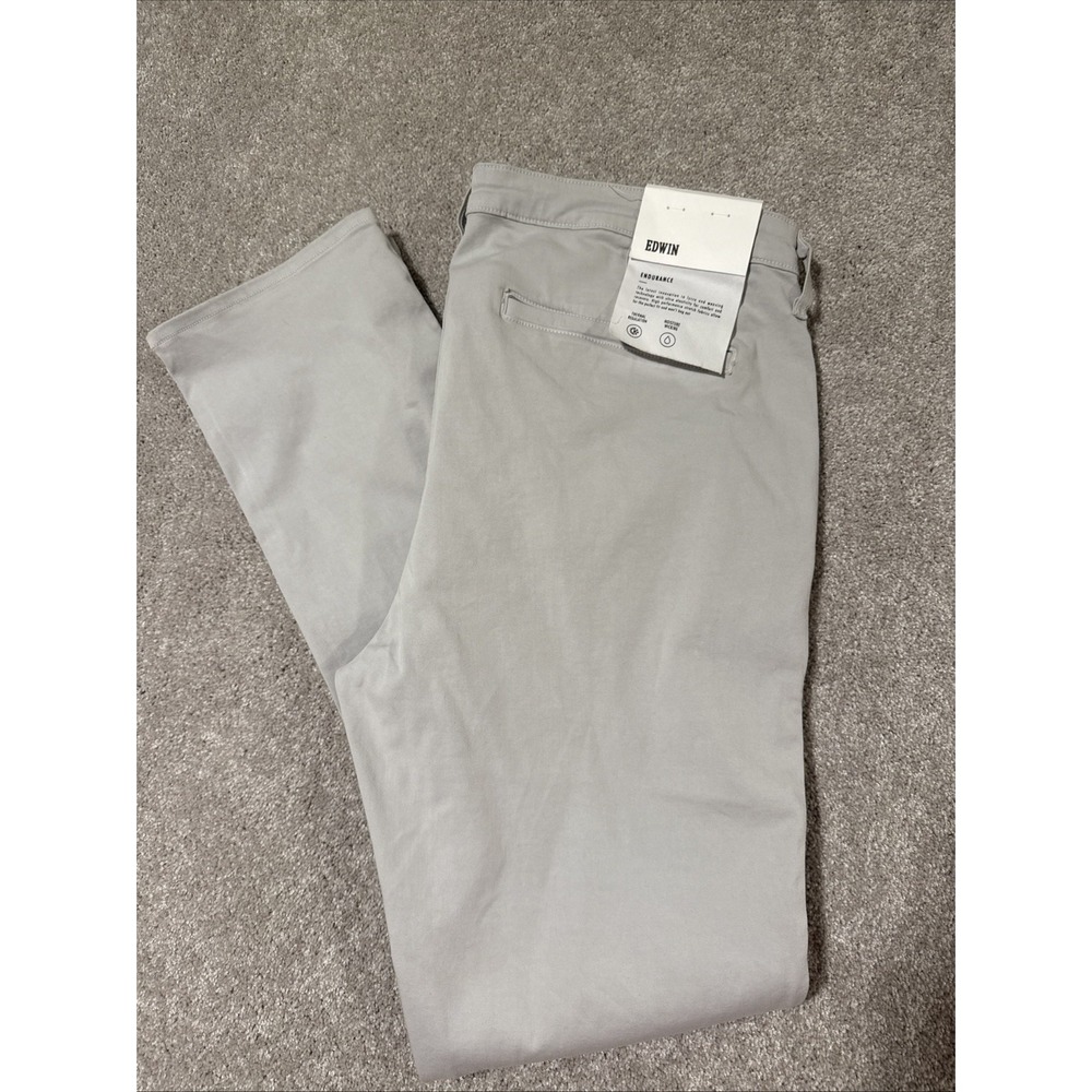 NWT $168 Edwin Endurance Mason Slim Chino Pants Men's  Beige Oyster ‎ SZ 38